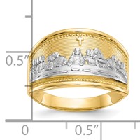 10K and White Rhodium Ladies Last Supper Ring view 3