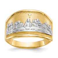 10K and White Rhodium Ladies Last Supper Ring view 1