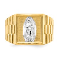 IB Goodman 10K and White Rhodium Mens Our Lady of Guadalupe Ring view 5