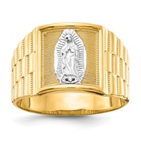 IB Goodman 10K and White Rhodium Mens Our Lady of Guadalupe Ring view 1