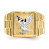 IB Goodman 10K and White Rhodium Mens Eagle Ring view 5