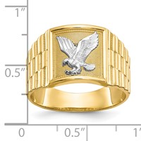 IB Goodman 10K and White Rhodium Mens Eagle Ring view 3