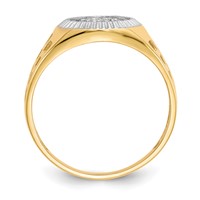 IB Goodman 10K and White Rhodium Mens CZ Cluster Ring view 2