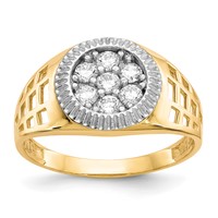 IB Goodman 10K and White Rhodium Mens CZ Cluster Ring view 1