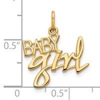 10K Yellow Gold Baby Girl Charm view 3