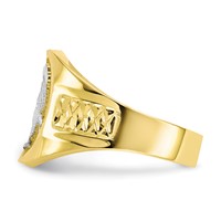 IB Goodman 10K and White Rhodium Mens Eagle Ring view 4