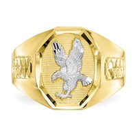 IB Goodman 10K and White Rhodium Mens Eagle Ring view 5