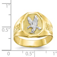 IB Goodman 10K and White Rhodium Mens Eagle Ring view 3