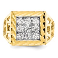 IB Goodman 10K Yellow Gold Mens CZ Ring view 5