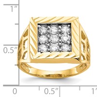 IB Goodman 10K Yellow Gold Mens CZ Ring view 3