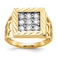 IB Goodman 10K Yellow Gold Mens CZ Ring view 1