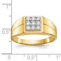 IB Goodman 10K Yellow Gold Mens CZ Ring view 3