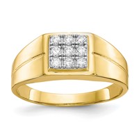 IB Goodman 10K Yellow Gold Mens CZ Ring view 1