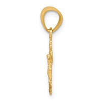 10K Yellow Gold Tiny Crucifix Pendant view 2