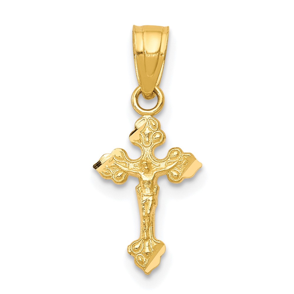 10k Tiny Crucifix Pendant (10C1309)