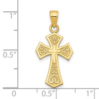 10K Yellow Gold Reversible Cross Charm view 3