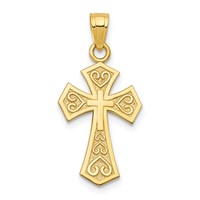 10K Yellow Gold Reversible Cross Charm view 1