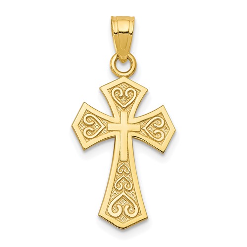 10K Yellow Gold Reversible Cross Charm
