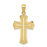 10K Yellow Gold Passion Cross Pendant with Jesus Face Reversible view 4