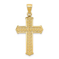 10K Yellow Gold Textured Cross Pendant view 1