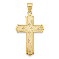 10K Yellow Gold Passion Cross Pendant view 4