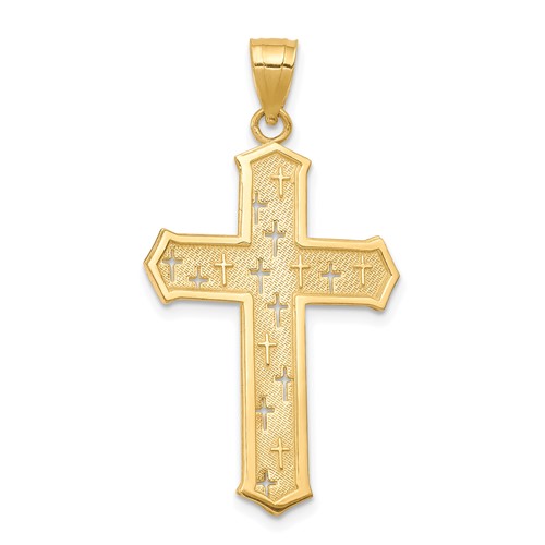 10K Yellow Gold Passion Cross Pendant