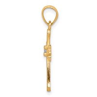 10K Yellow Gold CZ Cross Pendant view 2