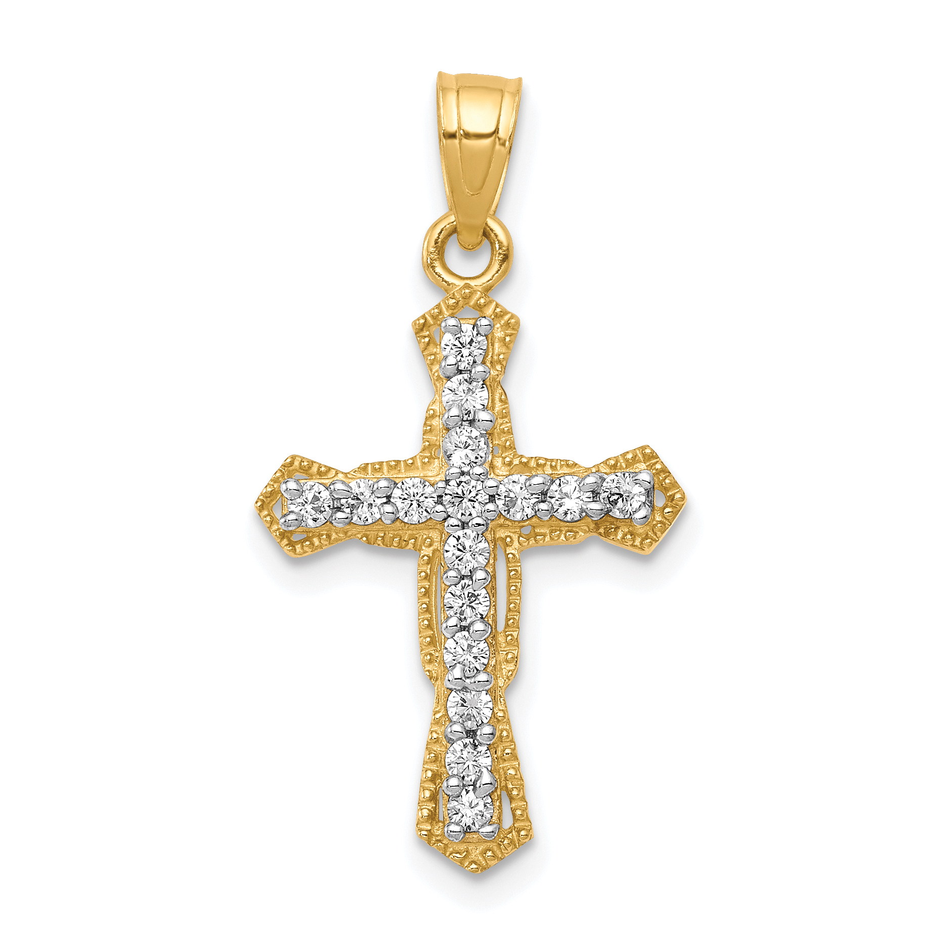 10k CZ Cross Pendant (10C1319)