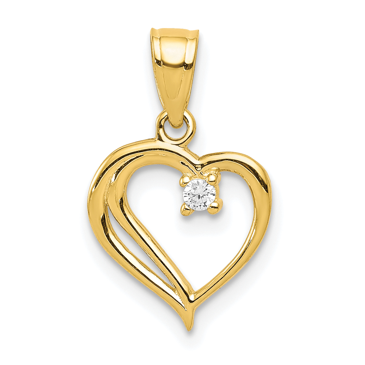 10k CZ Heart Pendant (10C1327)