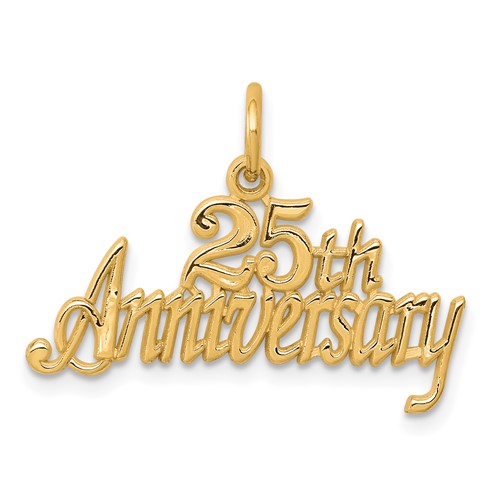 10K Yellow Gold 25th Anniversary Charm