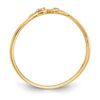 10K Yellow Gold Double Heart CZ Ring view 2