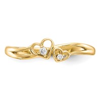 10K Yellow Gold Double Heart CZ Ring view 5