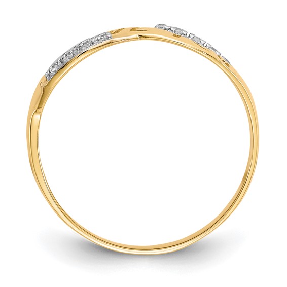 10K w/Rhodium CZ I LOVE YOU Ring