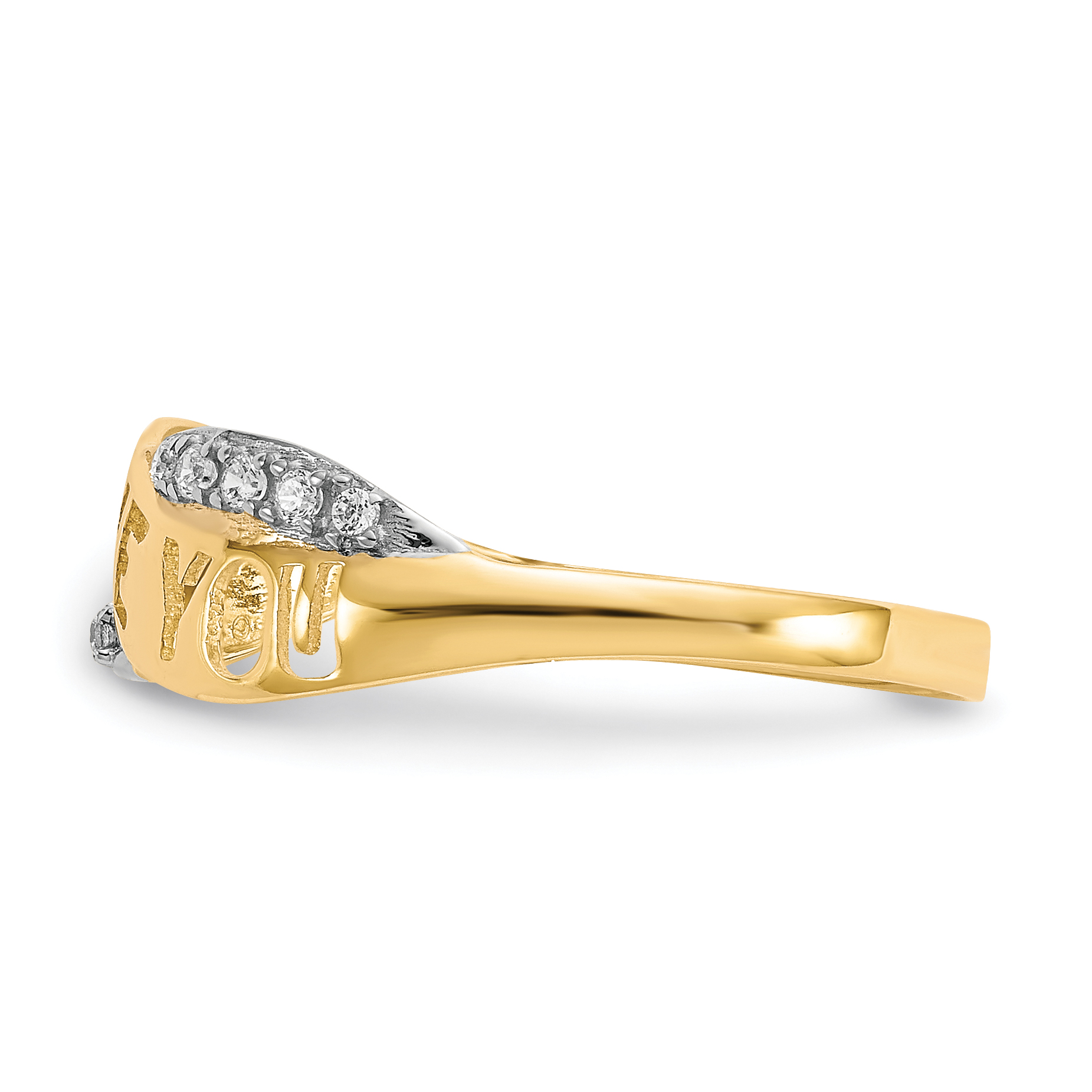 10K and White Rhodium CZ I LOVE YOU Ring 10C1339 191101367380| eBay