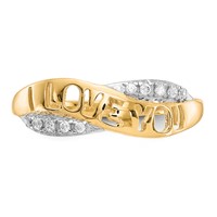 10K and White Rhodium CZ I Love You Ring view 5