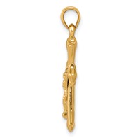 10K Yellow Gold Reversible Crucifix Cross Pendant view 2