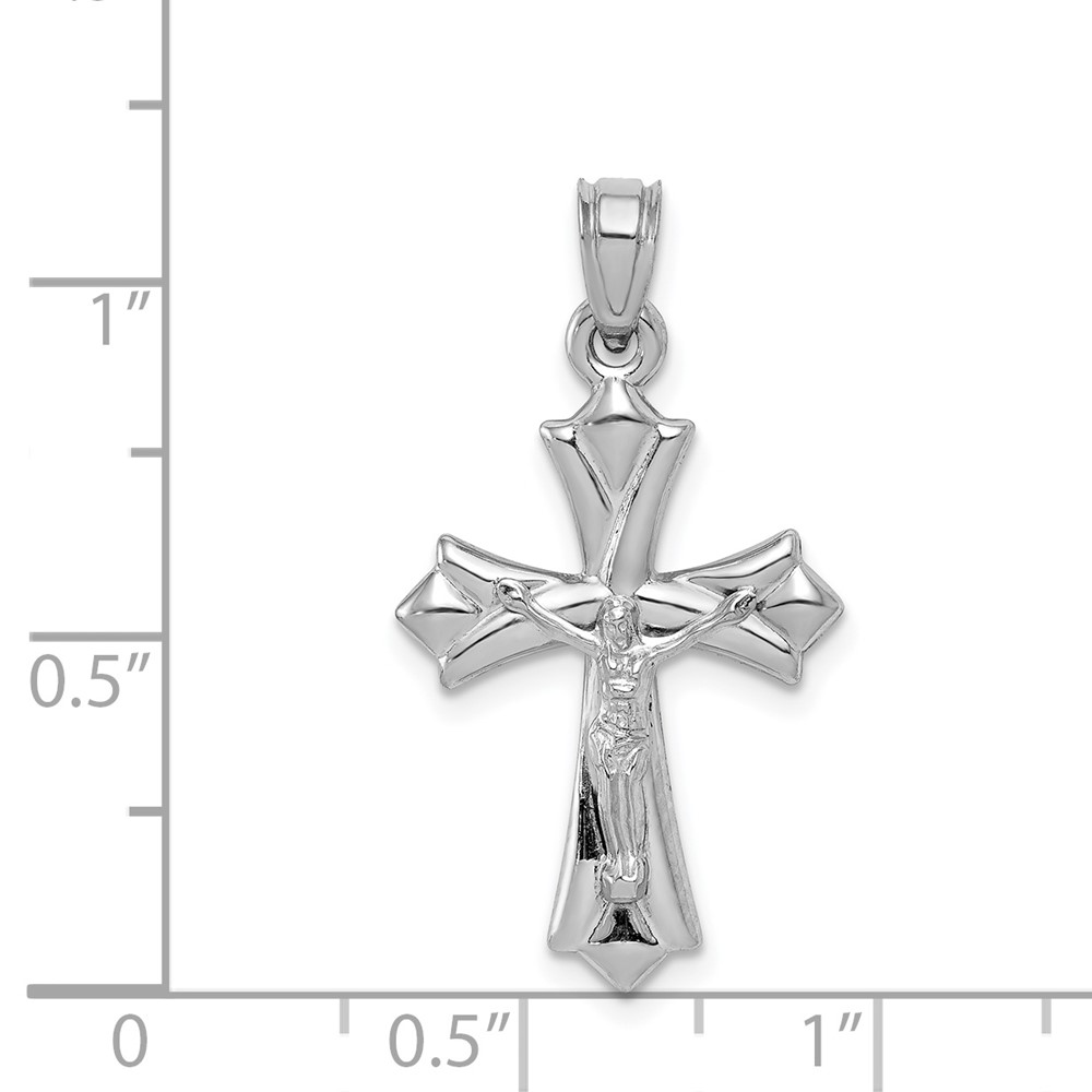 10k White Gold Reversible Crucifix /Cross Pendant (10C1341)