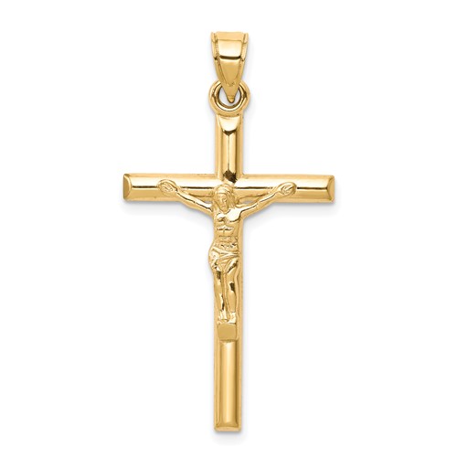 10K Yellow Gold Hollow Crucifix Pendant