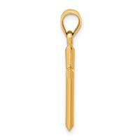 10K Yellow Gold Polished Solid Cross Pendant view 2