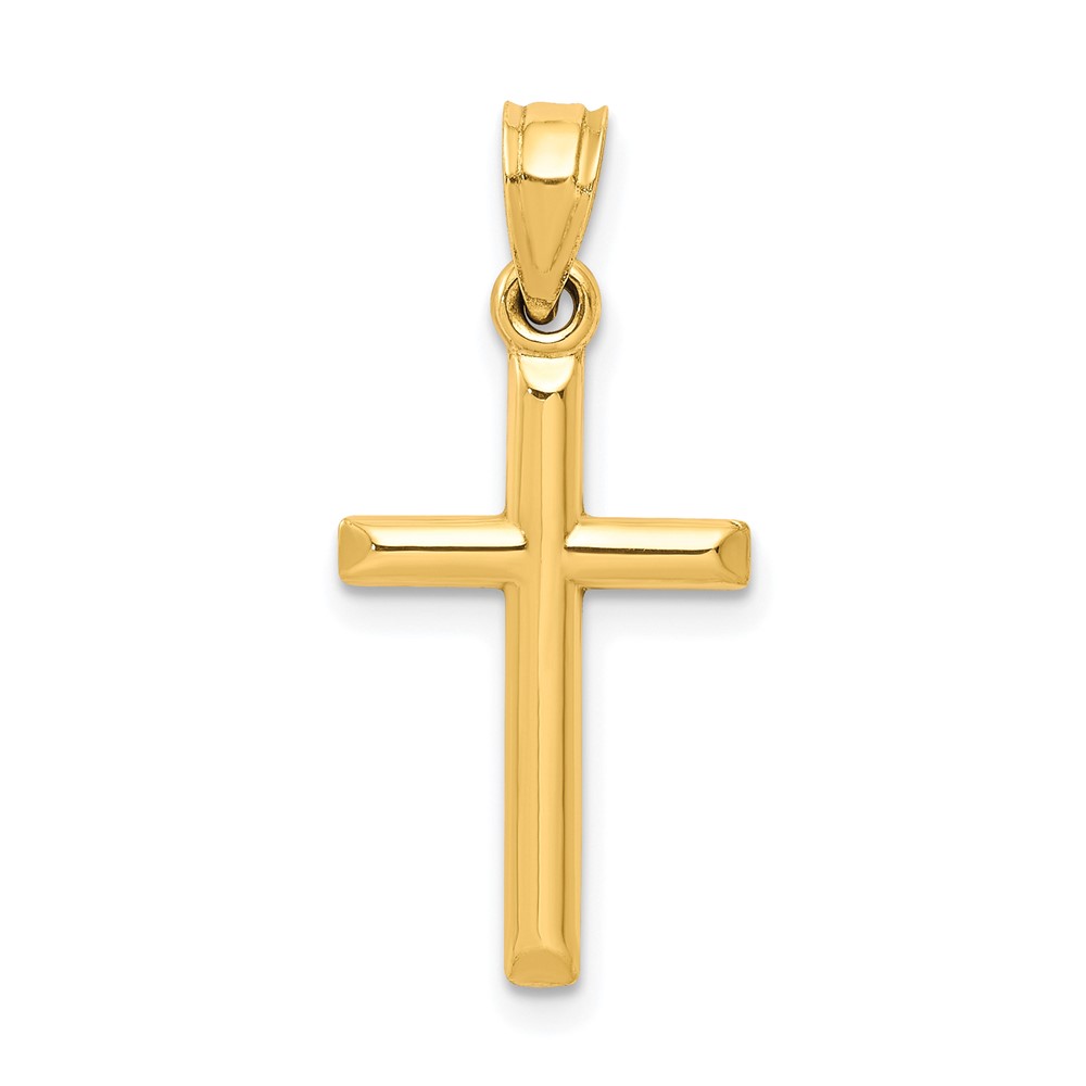 10k Polished Hollow Cross Pendant (10C1344)