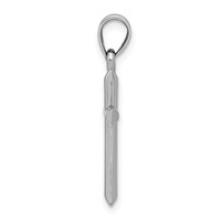 10K White Gold Polished Hollow Cross Pendant view 2