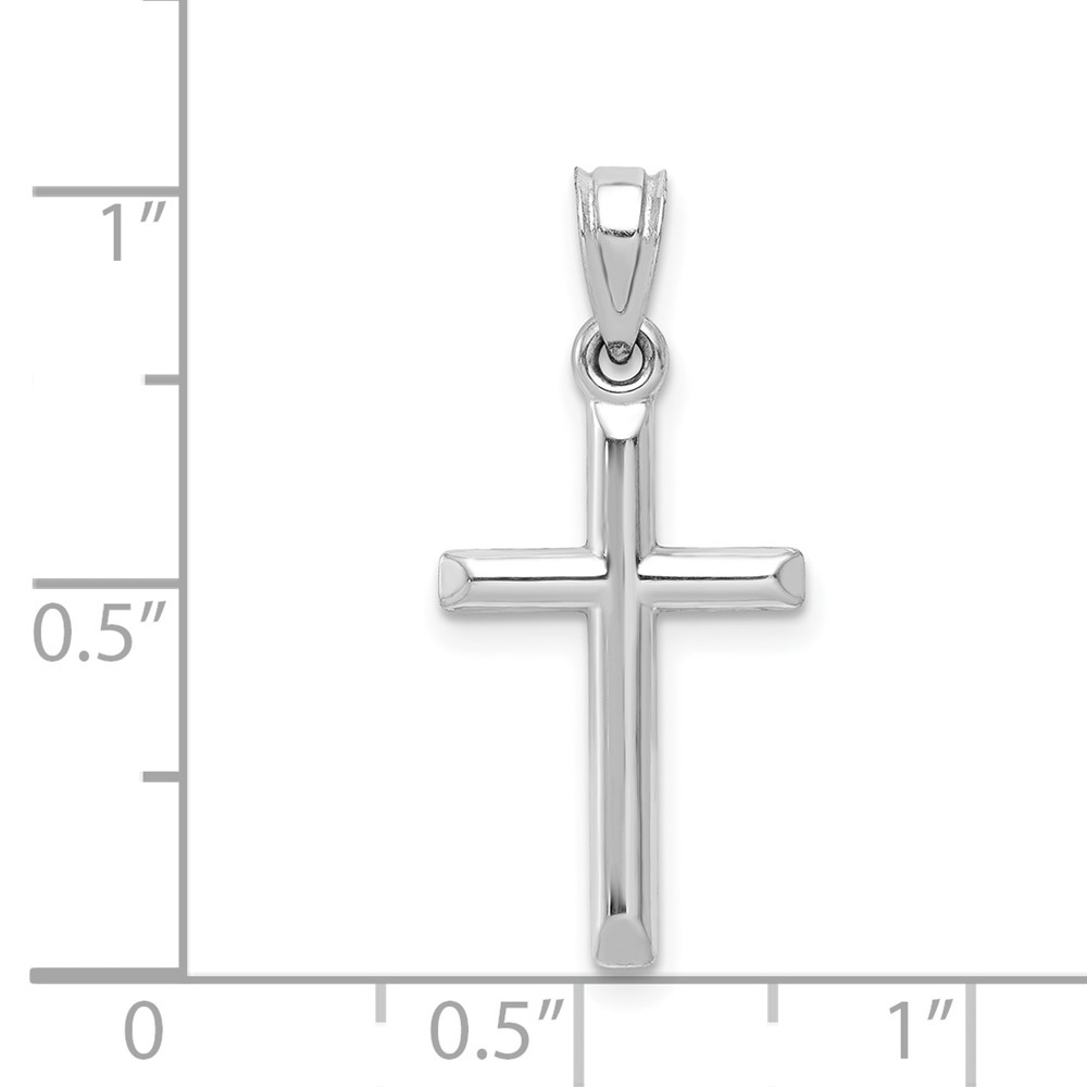 10k White Gold Hollow Cross Pendant (10C1345)