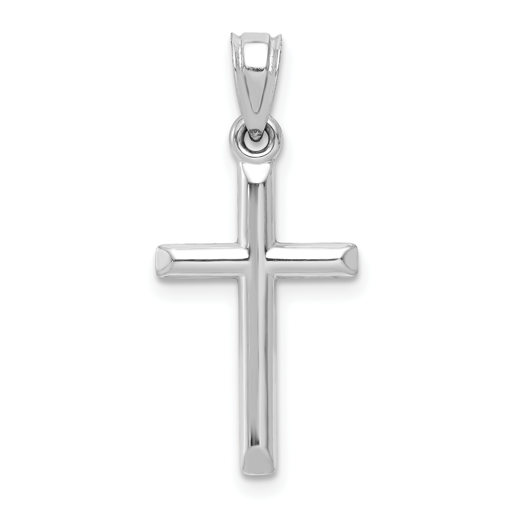 10k White Gold Hollow Cross Pendant (10C1345)