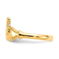 10K Polished Ladies Claddagh Ring view 4