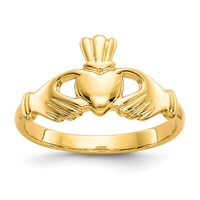 10K Polished Ladies Claddagh Ring view 1