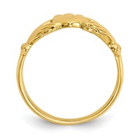 10K Yellow Gold Polished Ladies Claddagh Ring view 2