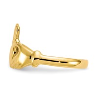 10K Yellow Gold Polished Ladies Claddagh Ring view 4