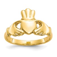 10K Yellow Gold Polished Ladies Claddagh Ring view 1