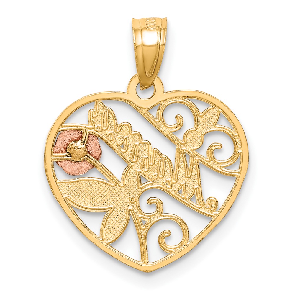 10K Two-Tone W/White Rhodium D/C MAMA Pendant (10C1353)