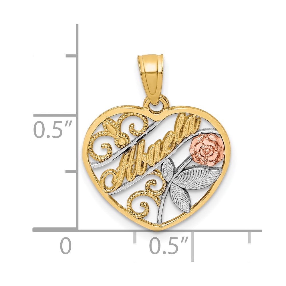10K Two-Tone w/White Rhodium ABUELA Pendant (10C1356)